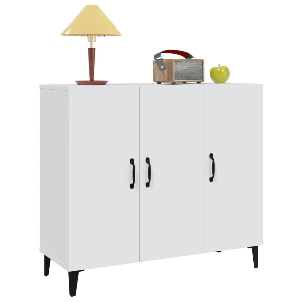 Credenza Bianca 90x34x80 cm in Legno Multistrato - homemem39