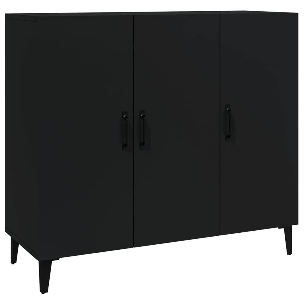 Credenza Nera 90x34x80 cm in Legno Multistrato - homemem39