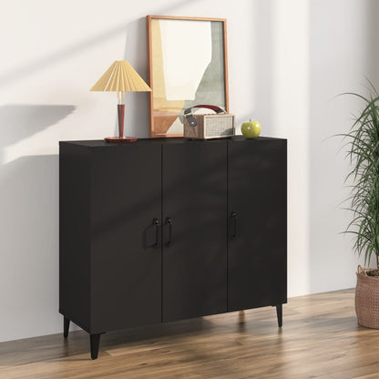 Credenza Nera 90x34x80 cm in Legno Multistrato - homemem39