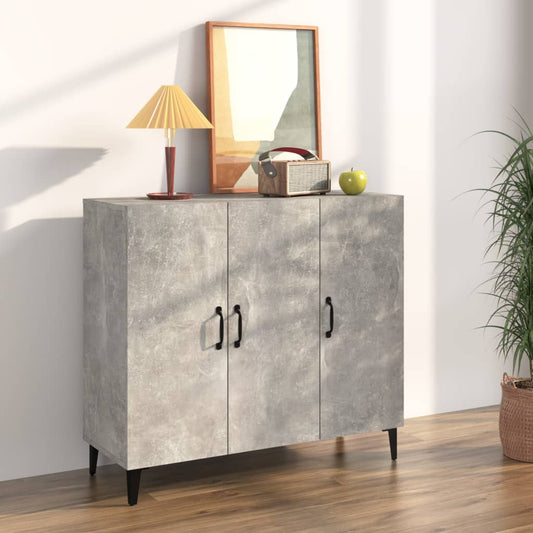 Credenza Grigio Cemento 90x34x80 cm in Legno Multistrato - homemem39