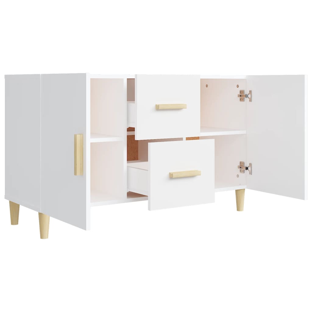 Credenza Bianca 100x36x60 cm in Legno Multistrato - homemem39