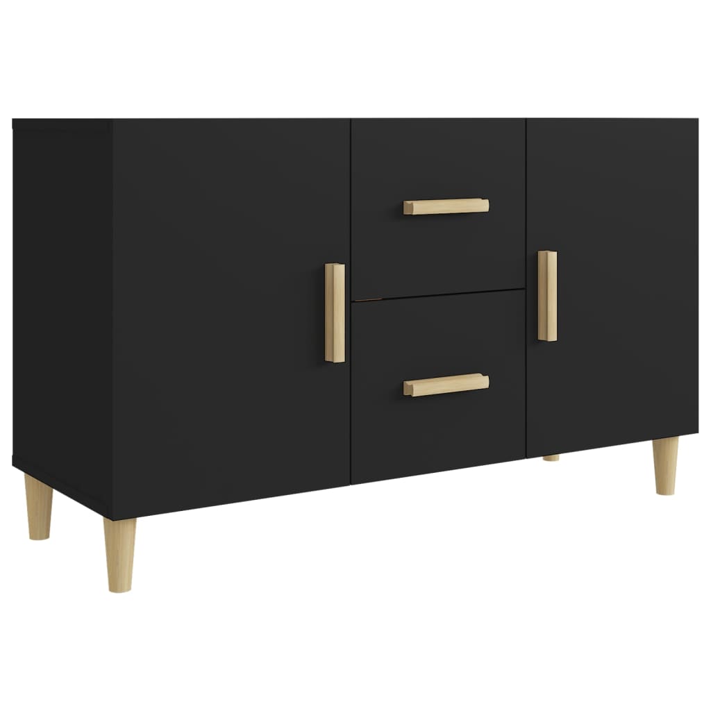 Credenza Nera 100x36x60 cm in Legno Multistrato - homemem39