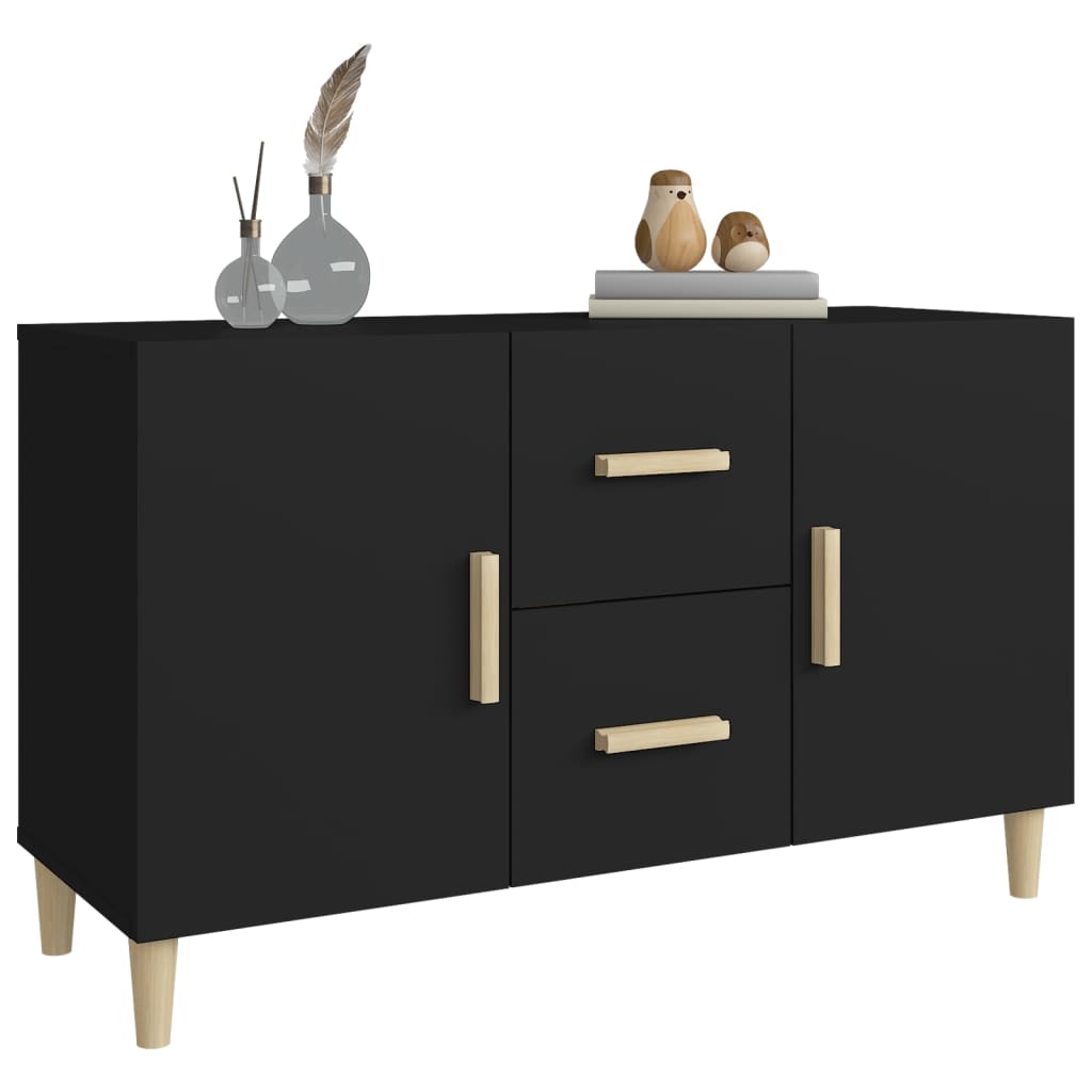 Credenza Nera 100x36x60 cm in Legno Multistrato - homemem39