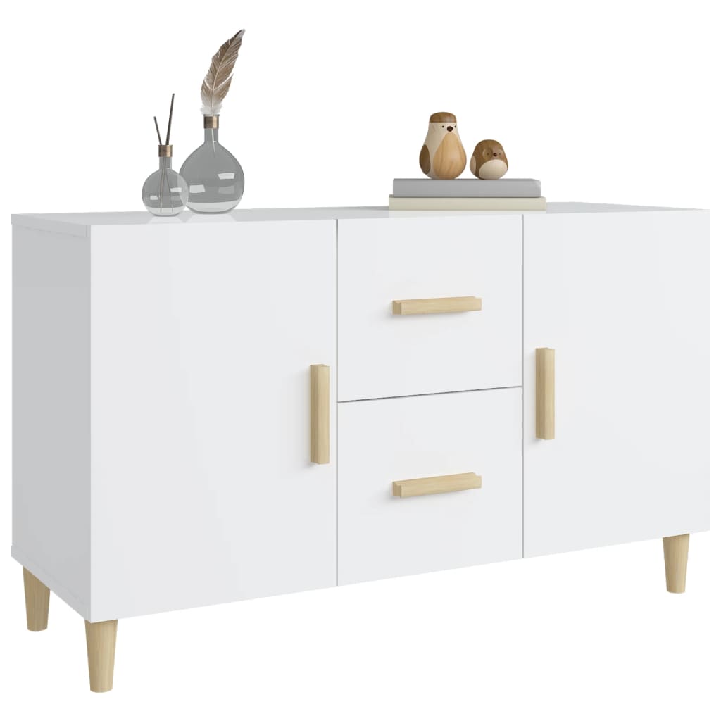 Credenza Bianco Lucido 100x36x60 cm in Legno Multistrato - homemem39