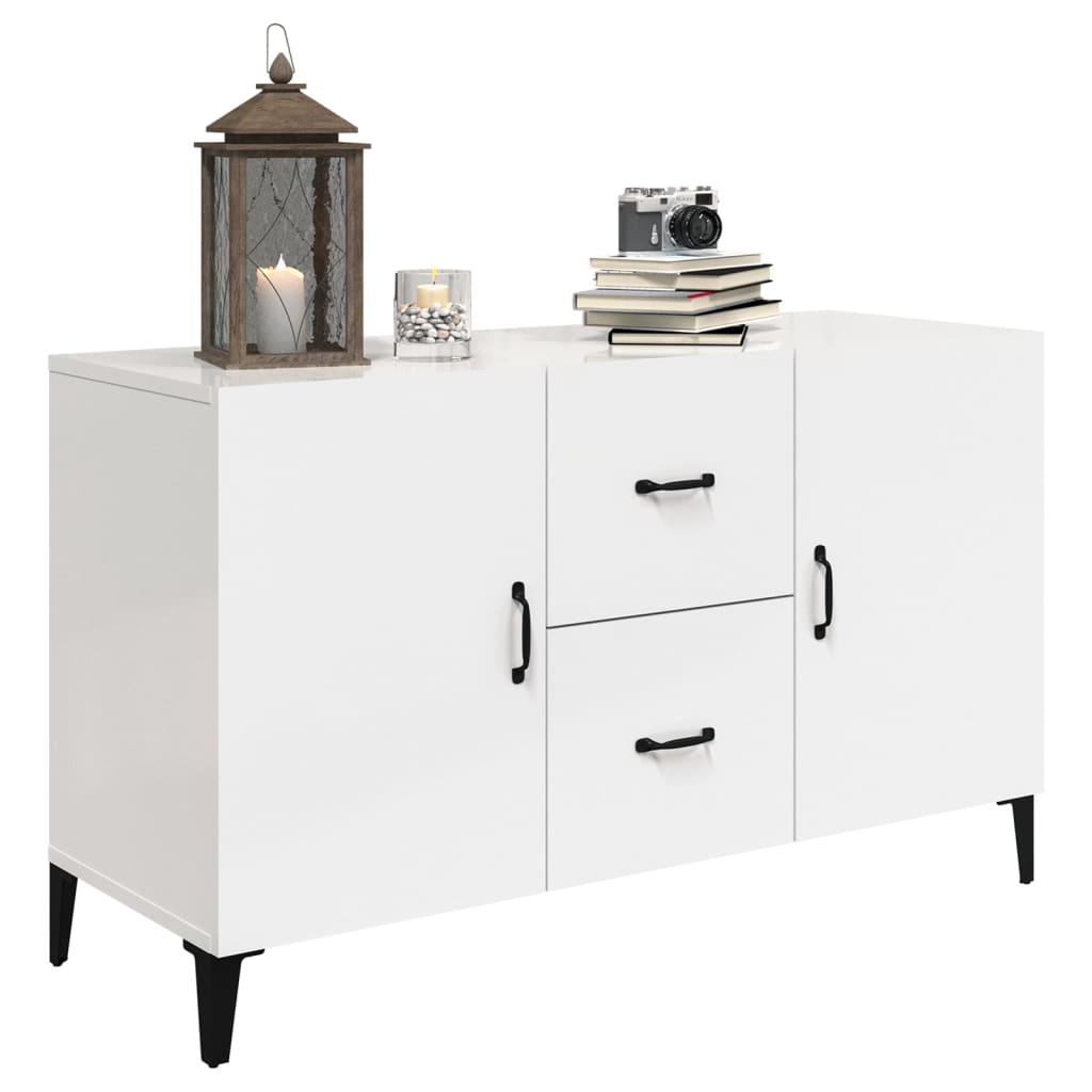 Credenza Bianco Lucido 100x36x60 cm in Legno Multistrato - homemem39