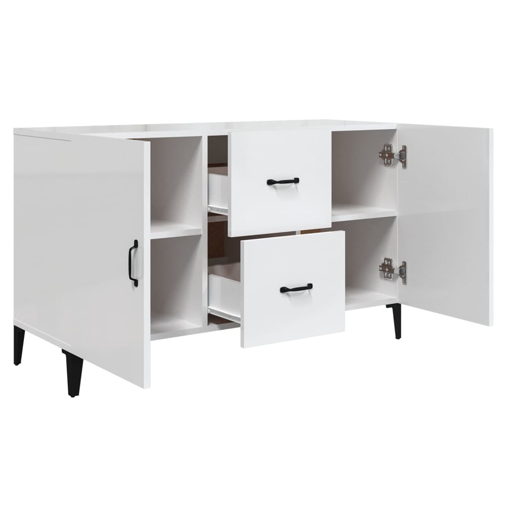 Credenza Bianco Lucido 100x36x60 cm in Legno Multistrato - homemem39