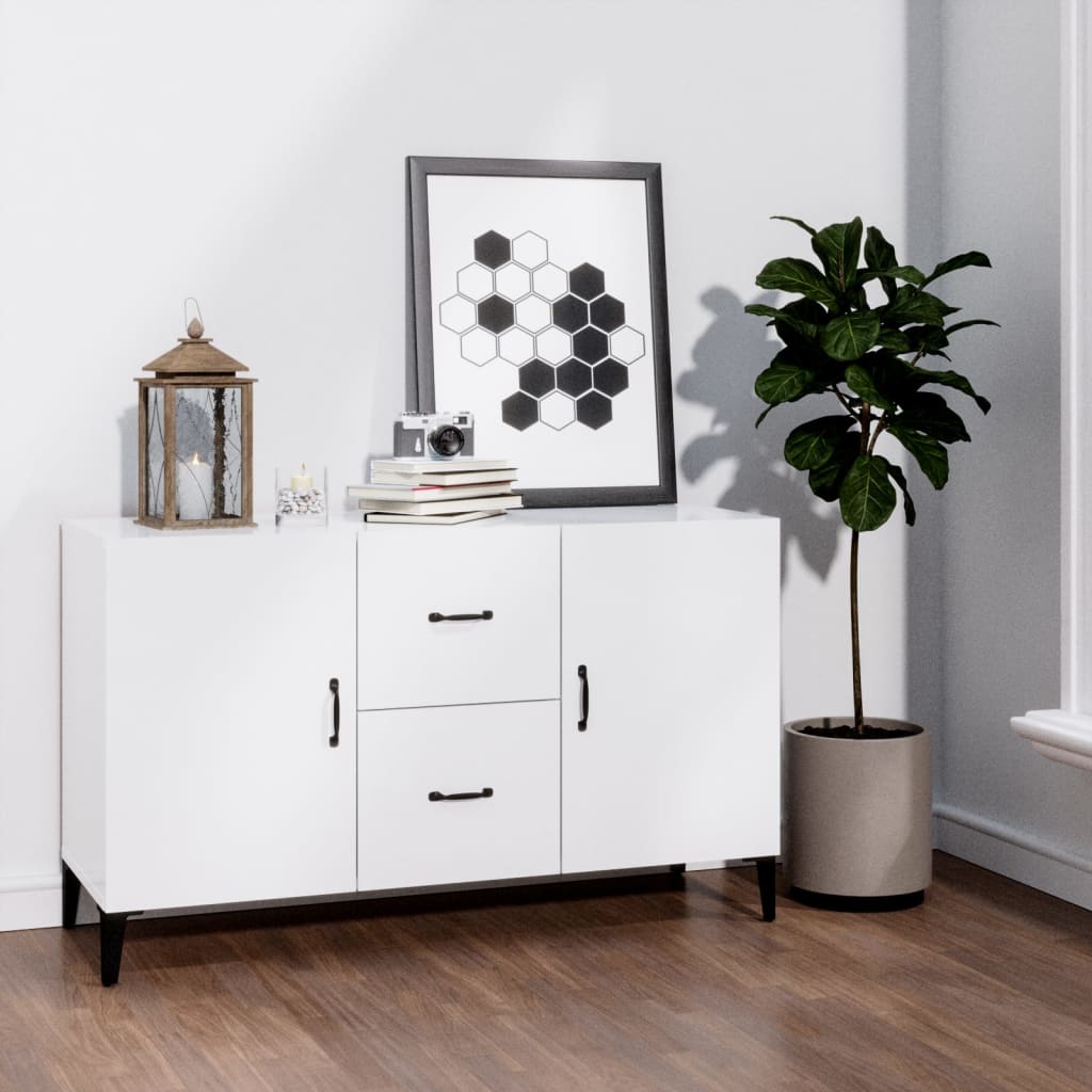 Credenza Bianco Lucido 100x36x60 cm in Legno Multistrato - homemem39