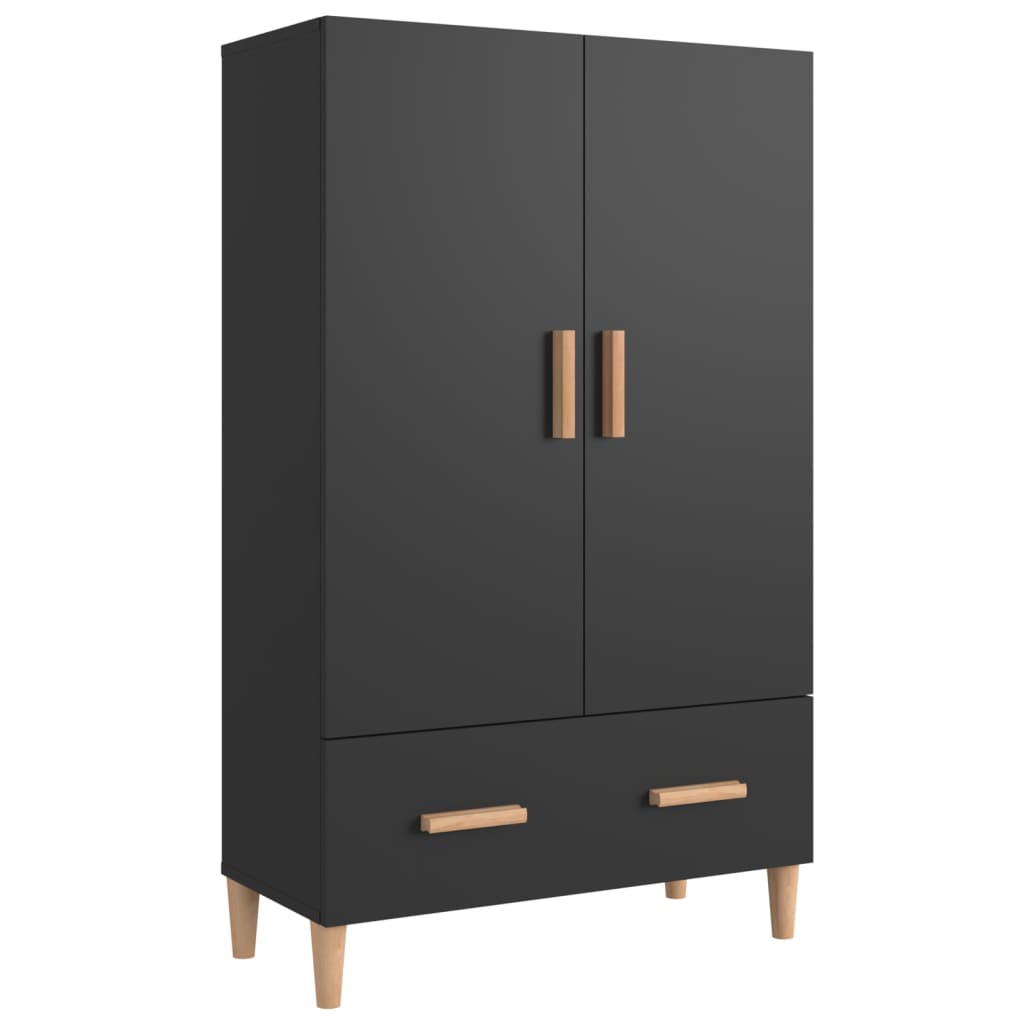 Credenza Nera 70x31x115 cm in Legno Multistrato - homemem39