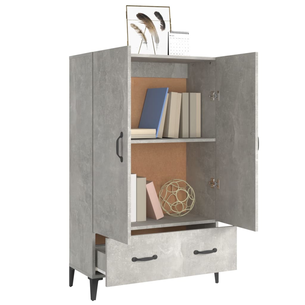 Credenza Grigio Cemento 70x31x115 cm in Legno Multistrato - homemem39