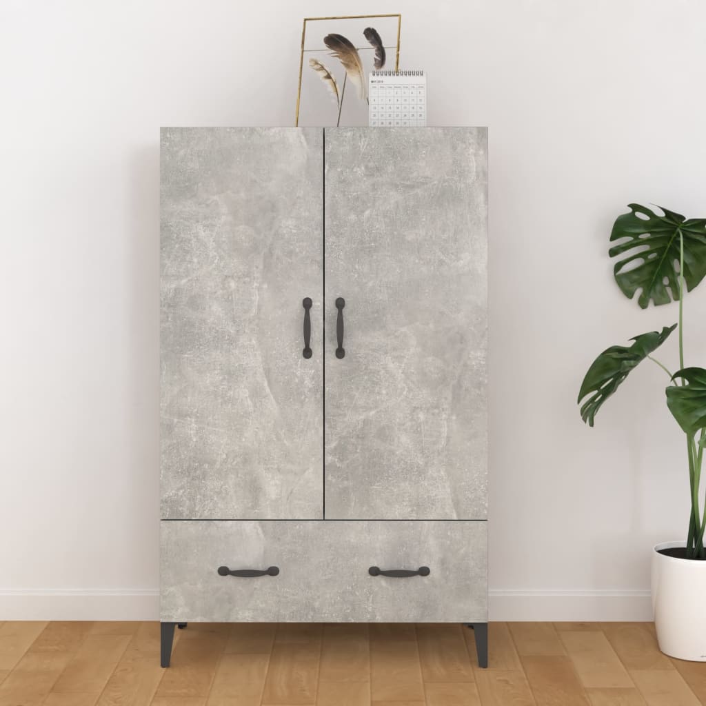 Credenza Grigio Cemento 70x31x115 cm in Legno Multistrato - homemem39