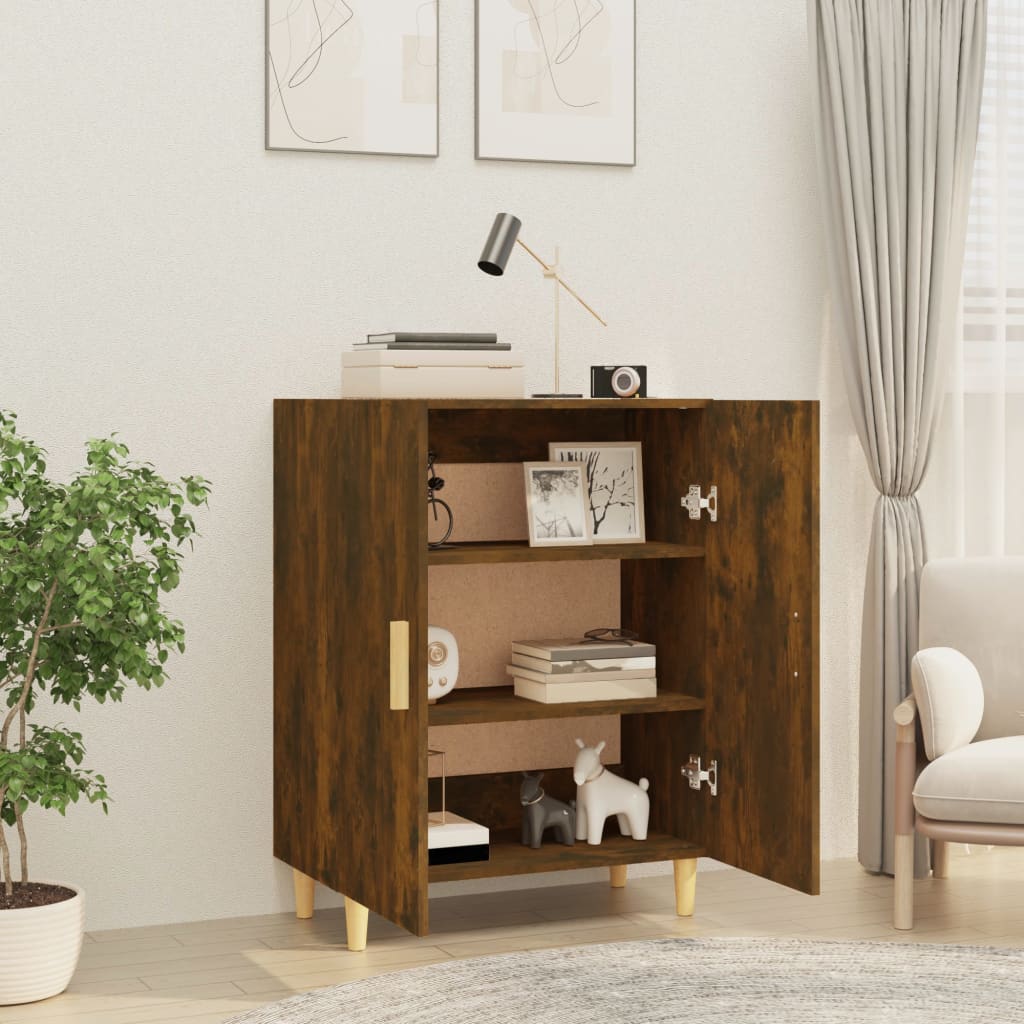 Credenza Rovere Fumo 70x34x90 cm in Legno Multistrato - homemem39