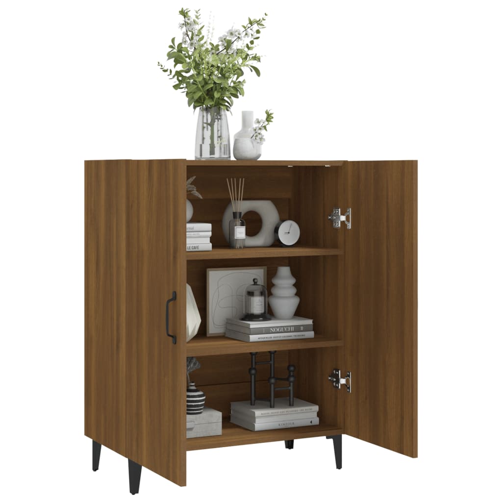 Credenza Rovere Marrone 70x34x90 cm in Legno Multistrato - homemem39