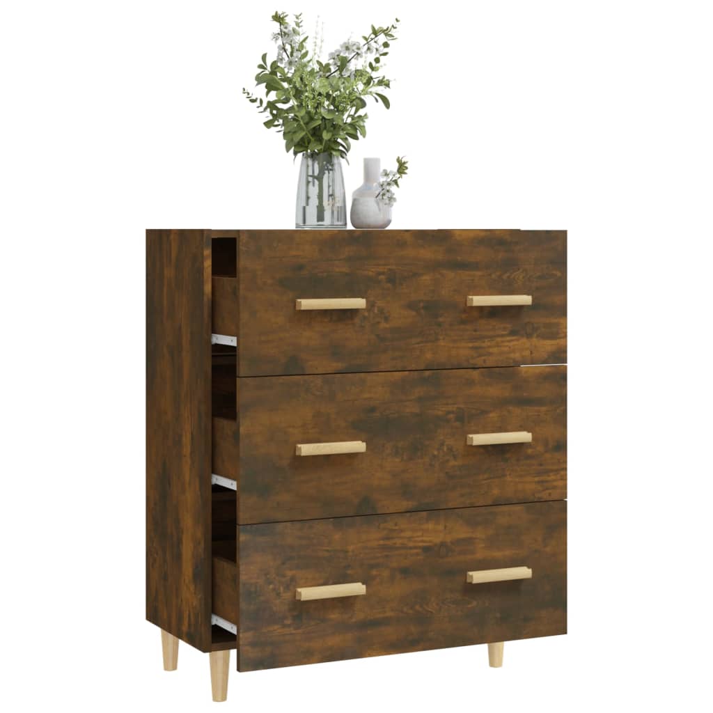 Credenza Rovere Fumo 70x34x90 cm in Legno Multistrato - homemem39