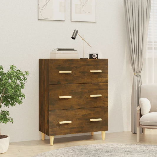 Credenza Rovere Fumo 70x34x90 cm in Legno Multistrato - homemem39