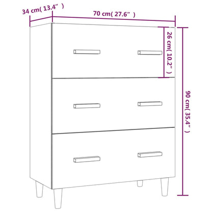 Credenza Rovere Marrone 70x34x90 cm in Legno Multistrato - homemem39