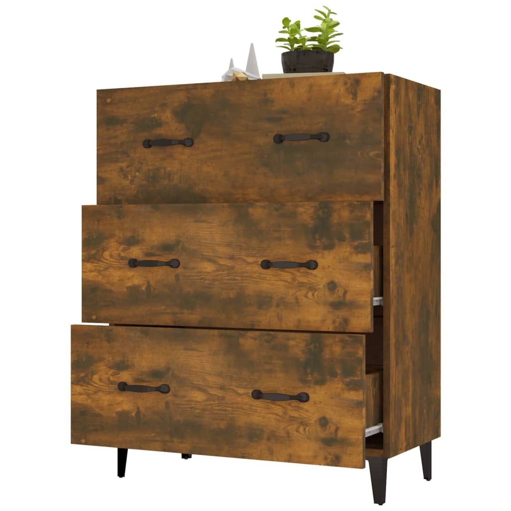 Credenza Rovere Fumo 69,5x34x90 cm in Legno Multistrato - homemem39