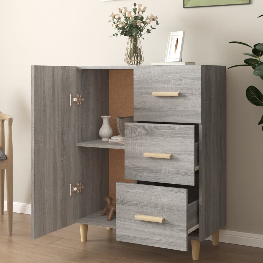 Credenza Grigio Sonoma 69,5x34x90 cm in Legno Multistrato - homemem39