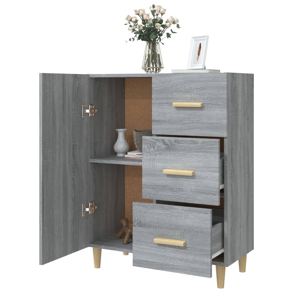 Credenza Grigio Sonoma 69,5x34x90 cm in Legno Multistrato - homemem39