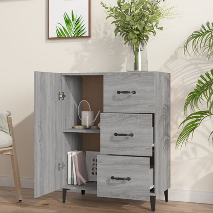 Credenza Grigio Sonoma 69,5x34x90 cm in Legno Multistrato - homemem39