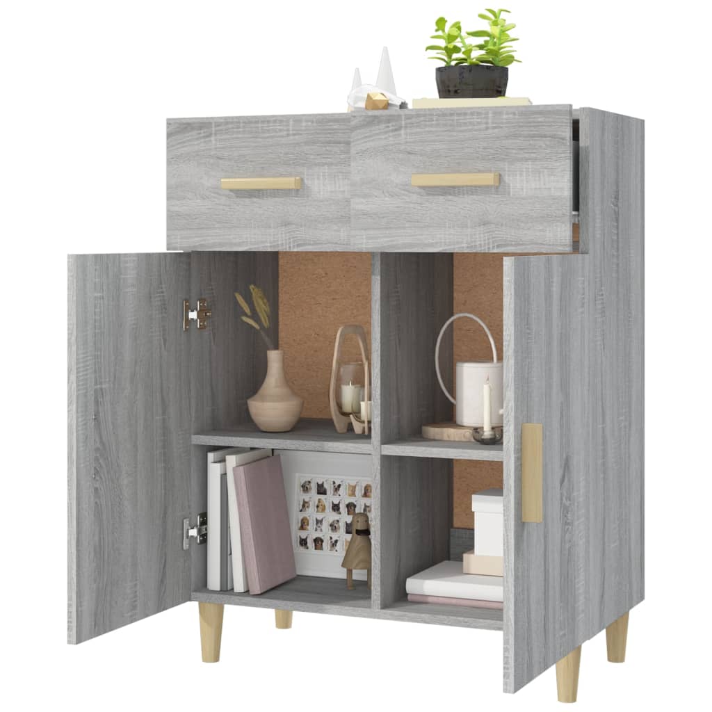 Credenza Grigio Sonoma 69,5x34x89 cm in Legno Multistrato - homemem39