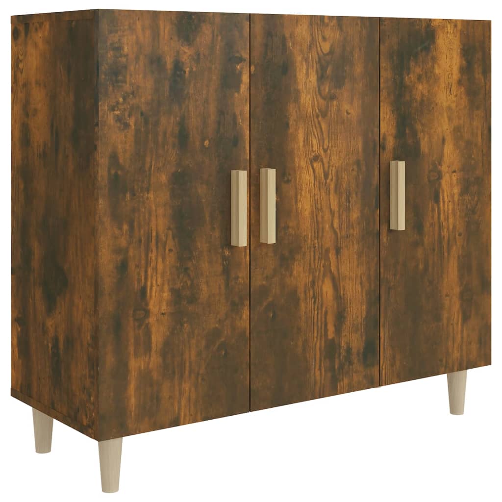 Credenza Rovere Fumo 90x34x80 cm in Legno Multistrato - homemem39