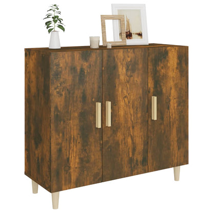 Credenza Rovere Fumo 90x34x80 cm in Legno Multistrato - homemem39