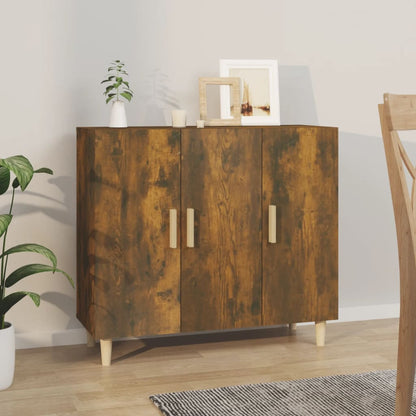 Credenza Rovere Fumo 90x34x80 cm in Legno Multistrato - homemem39