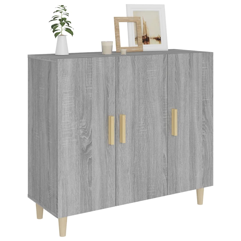 Credenza Grigio Sonoma 90x34x80 cm in Legno Multistrato - homemem39