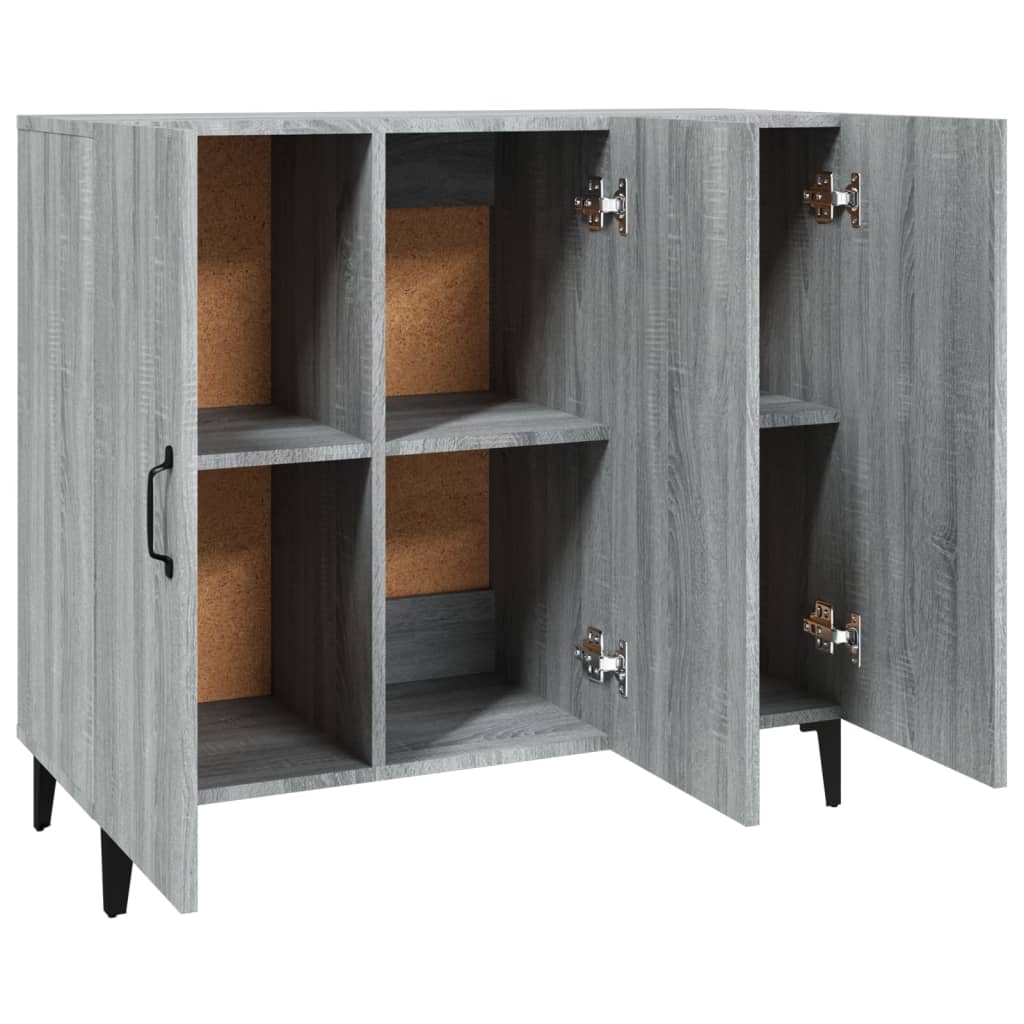 Credenza Grigio Sonoma 90x34x80 cm in Legno Multistrato - homemem39