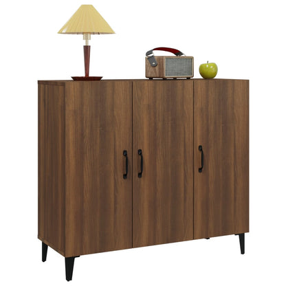 Credenza Rovere Marrone 90x34x80 cm in Legno Multistrato - homemem39