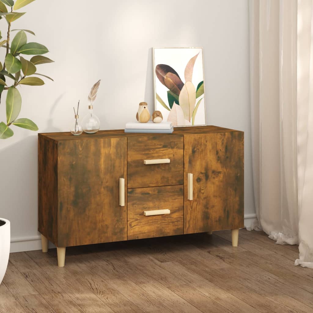 Credenza Rovere Fumo 100x36x60 cm in Legno Multistrato - homemem39