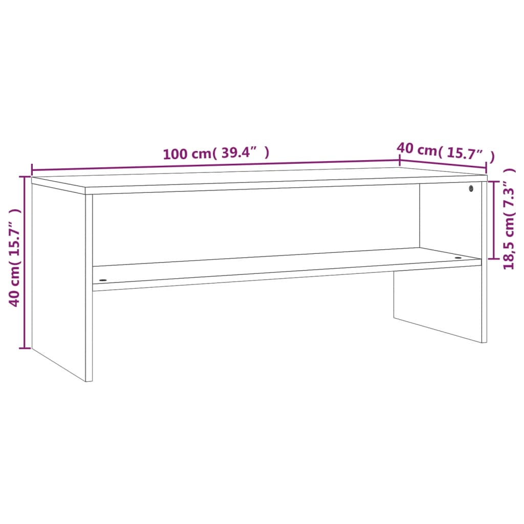 Mobile Porta TV Rovere Fumo 100x40x40 cm in Legno Multistrato - homemem39