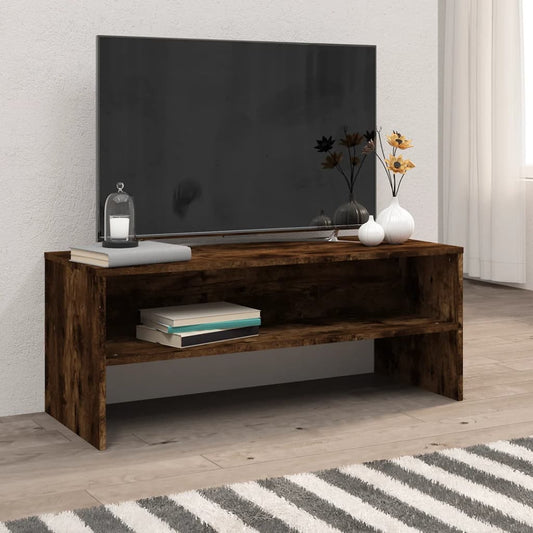 Mobile Porta TV Rovere Fumo 100x40x40 cm in Legno Multistrato - homemem39