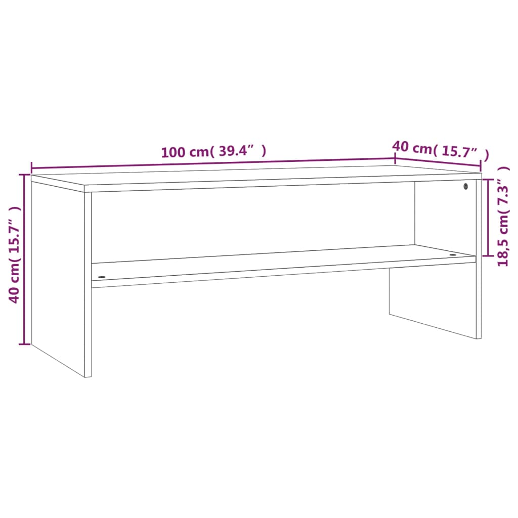 Mobile Porta TV Grigio Sonoma 100x40x40 cm in Legno Multistrato - homemem39