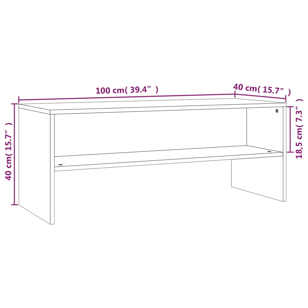 Mobile Porta TV Rovere Marrone 100x40x40cm in Legno Multistrato - homemem39