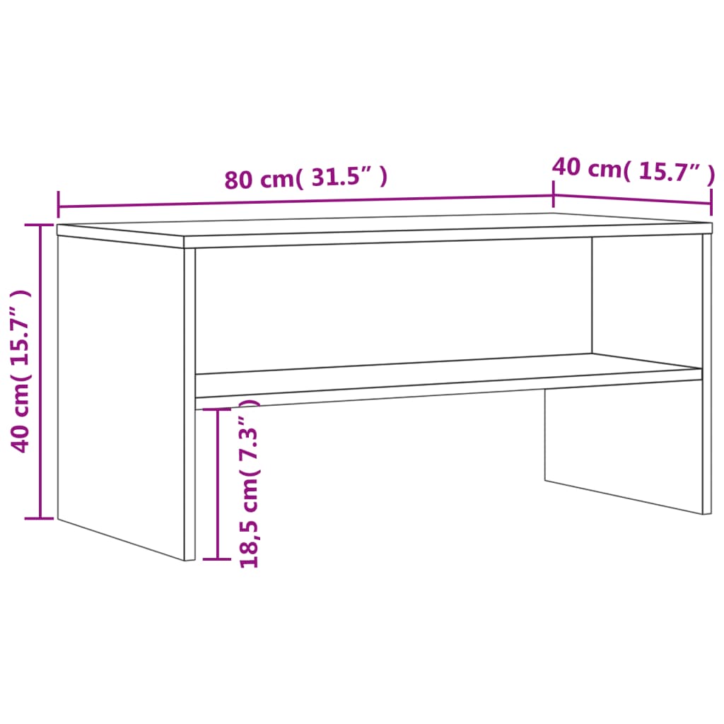 Mobile Porta TV Rovere Marrone 80x40x40 cm in Legno Multistrato - homemem39