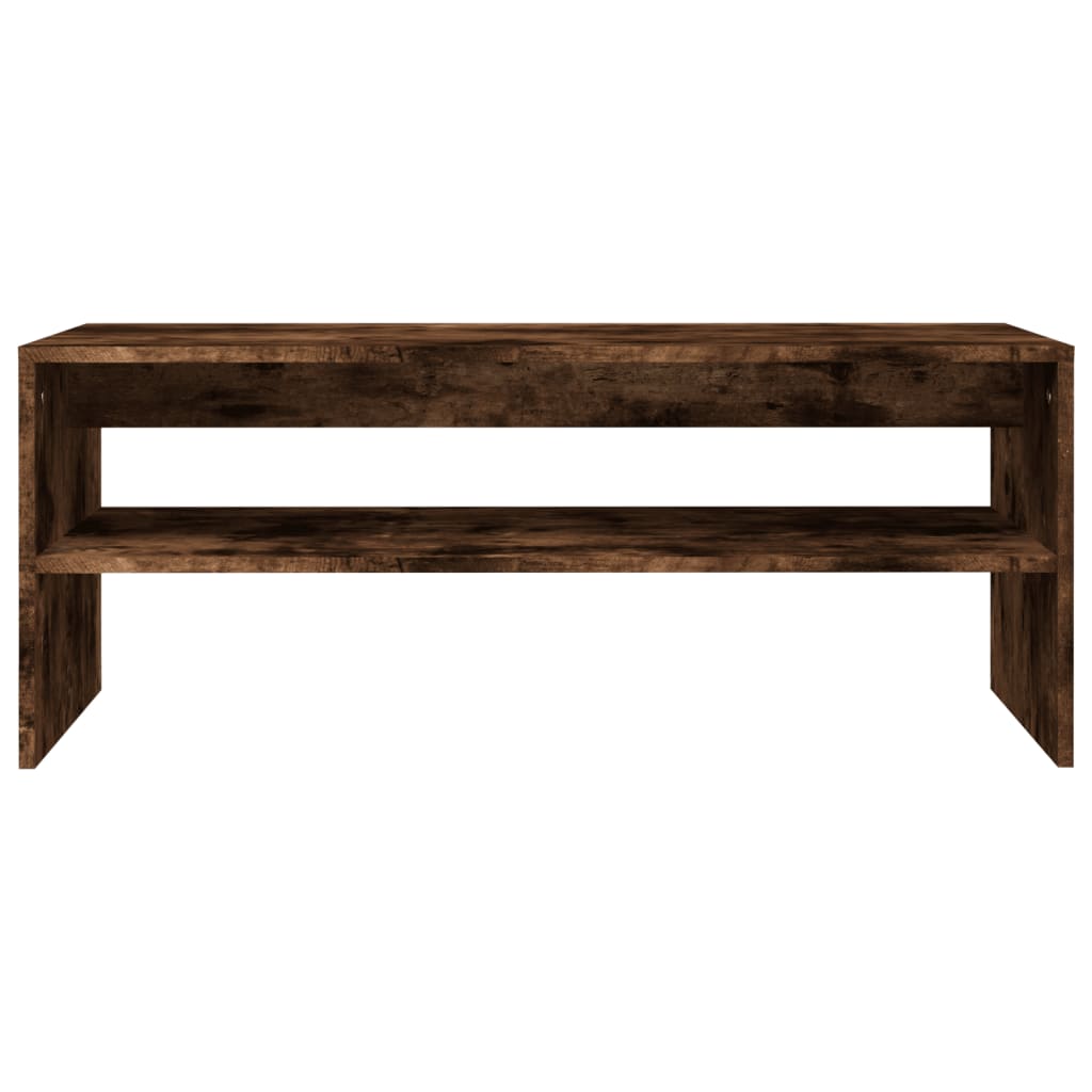 Tavolino da Salotto Rovere Fumo 100x40x40 cm Legno Multistrato - homemem39