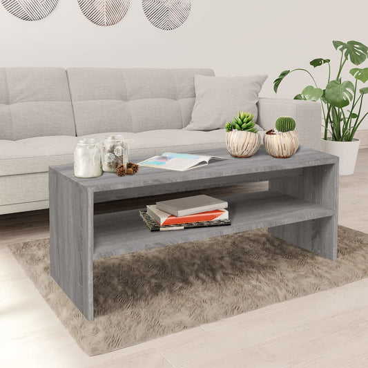 Tavolino da Salotto Grigio Sonoma 100x40x40cm Legno Multistrato - homemem39