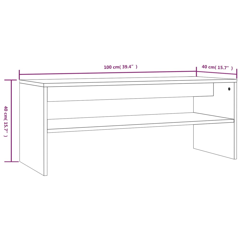 Tavolino Salotto Rovere Marrone 100x40x40 cm Legno Multistrato - homemem39