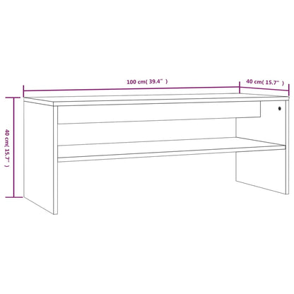 Tavolino Salotto Rovere Marrone 100x40x40 cm Legno Multistrato - homemem39