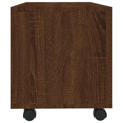 Mobile TV con Ruote Rovere Marrone 90x35x35cm Legno Multistrato - homemem39