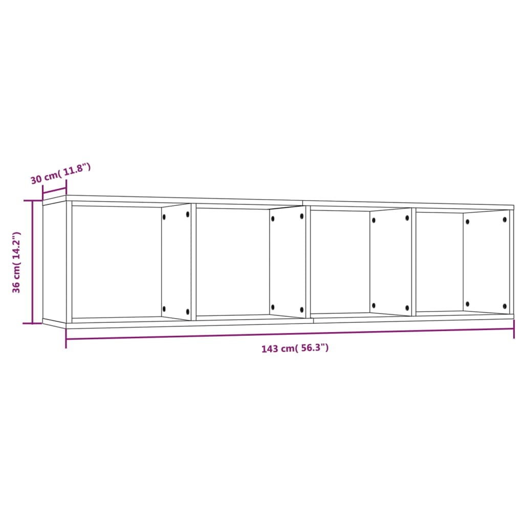 Libreria/Mobile TV Rovere Fumo 143x30x36 cm Legno Multistrato - homemem39