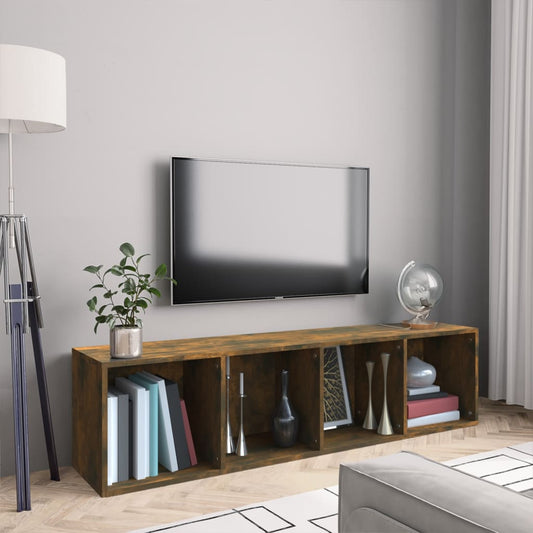 Libreria/Mobile TV Rovere Fumo 143x30x36 cm Legno Multistrato - homemem39