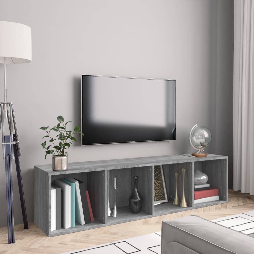 Libreria/Mobile TV Grigio Sonoma 143x30x36 cm Legno Multistrato - homemem39