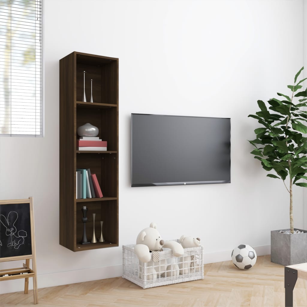 Libreria/Mobile TV Rovere Marrone 143x30x36cm Legno Multistrato - homemem39