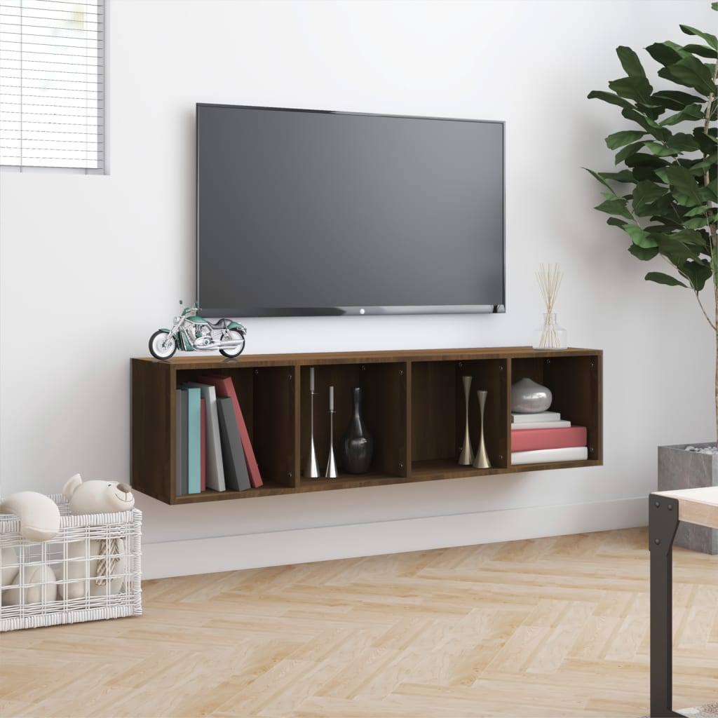 Libreria/Mobile TV Rovere Marrone 143x30x36cm Legno Multistrato - homemem39