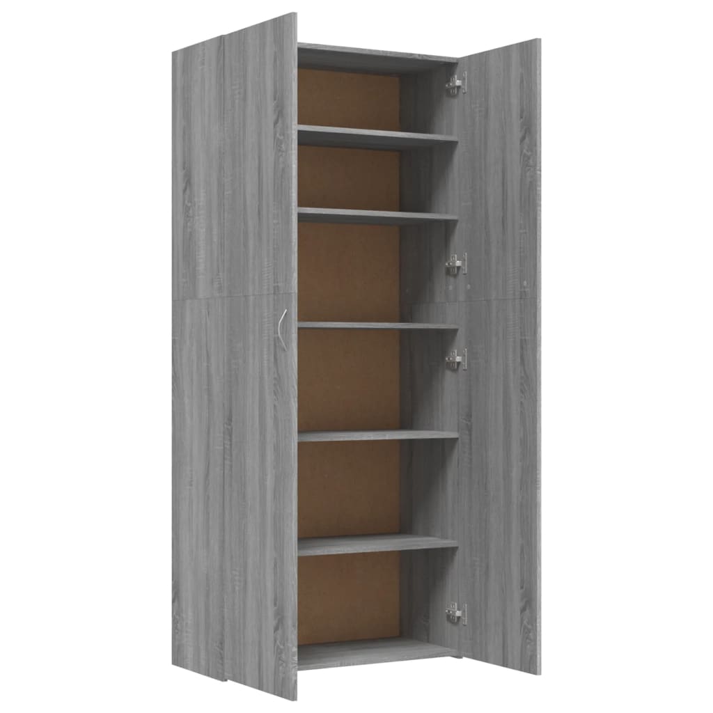 Scarpiera Grigio Sonoma 80x35,5x180 cm in Legno Multistrato - homemem39