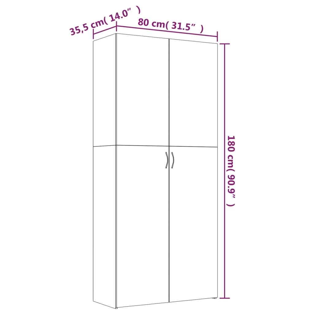 Scarpiera Grigio Sonoma 80x35,5x180 cm in Legno Multistrato - homemem39