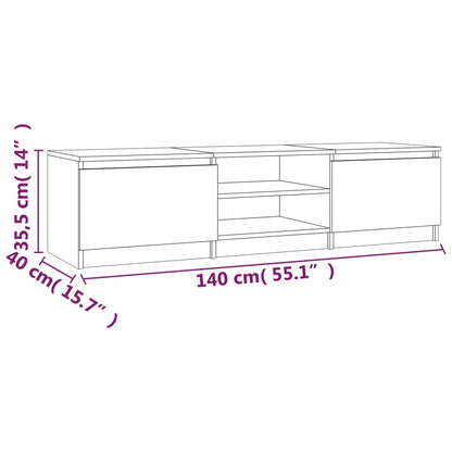 Mobile TV Rovere Fumo 140x40x35,5 cm in Legno Multistrato - homemem39