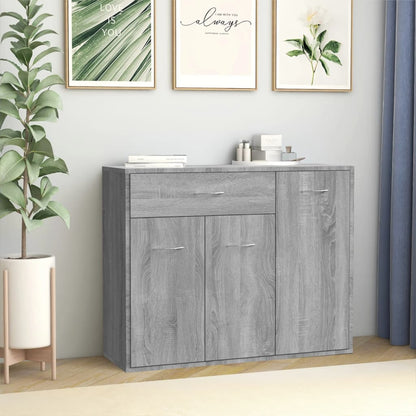 Credenza Grigio Sonoma 88x30x70 cm in Legno Ingegnerizzato - homemem39